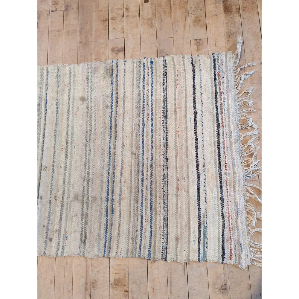 Antique Imported Swedish HandMade Rag Rug Runner (26 x 95 inches )